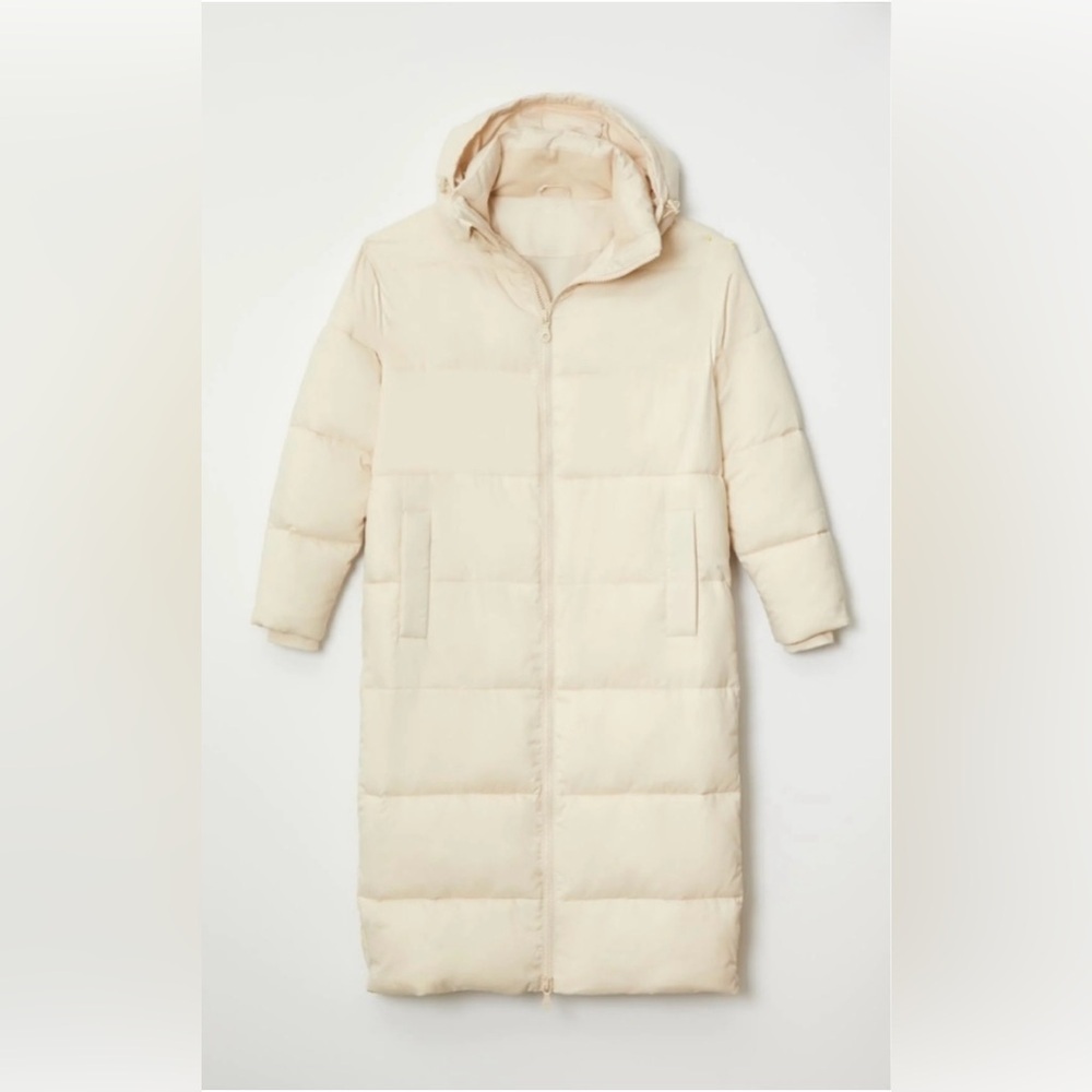 Girlfriend Collective Midi Puffer Jacket in Snow